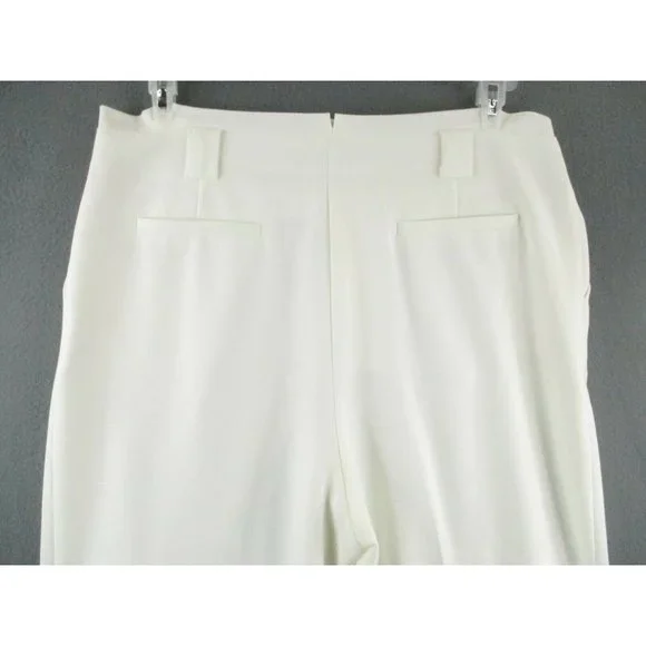 TopShop Pants Womens 10 White Slacks Relaxed Fit Tapered Stretch Casual - Picture 8 of 10
